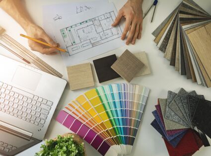 Auswahl an Materialien für die Gartenplanung